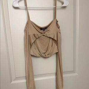 Beige Women's Top Satin Missguided size 4